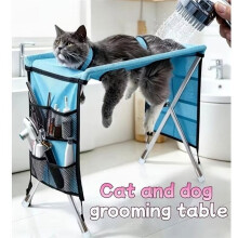 Stainless Steel Detachable Pet Grooming Bed Anti Scratch Bite Small Dog Hammock Bathing Table for Puppy Black