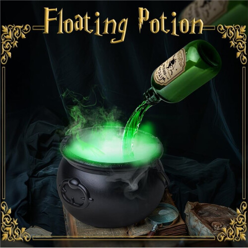 Halloween Decorations Indoor-Cauldron Halloween Decor with Magic Floating Potion Bottles and Diffuser for Spooky 2