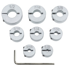 Set di Collari di Arresto Professionali - Arresto di Profondità per Punta - Kit da 8 Pezzi (1/2", 7/16", 3/8", 5/16", 1/4", 7/32", 3/16", 1/8")