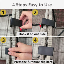 20 Piezas de Clips para Muebles de Patio Al Aire Libre para Sofá Seccional, Conectores de Alineación de Sofá de Ratán de Mimbre, Negro