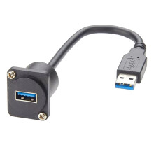 Kabel Montażowy Panelu Krosowniczego USB 3.0 D Series, Żeński na Męski, do Montażu Panelu XLR i Montażu na Flanszy
