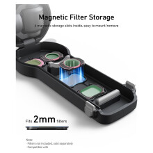 Hard Case for Osmo Pocket 4/3, 4 Filter Slots, Black Rigid Protective Shell 4 Magnetic Filter Slots Shields