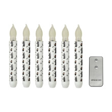 6 Piezas Velas de Pilar Sin Llama de Halloween con Control Remoto Mecha 3D Parpadeante Velas de Halloween para Centros de Mesa Decoración A
