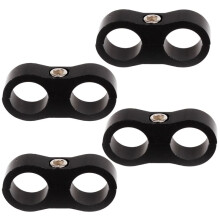 AN6 Dual-Pipe Separator Clamps (4-Pack), Braided Oil  Splitter Mounting Clamps, for Automotive Modification