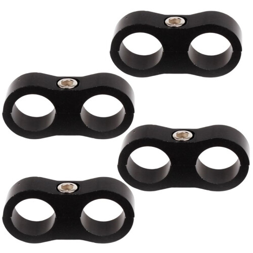 AN6 Dubbel-Rör Separator Klämmor (4-Pack), Flätad Oljeledning Splitter Montering Klämmor, för Bilmodifiering