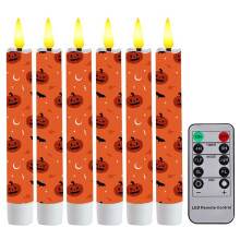 6 Pcs Halloween Flameless Taper Candles LED Candles Haunted Table Centerpiece for Table Centerpieces & Mantel Decor A