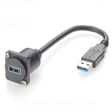 Kabel Montażowy Panelu Krosowniczego USB 3.0 D Series, Żeński na Męski, do Montażu Panelu XLR i Montażu na Flanszy