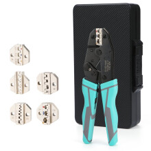6PCS Crimping Tool Set Ratchet Wire Crimper for Heat Shrink, Insulated, Non-Insulated, Ferrule, for  & Open