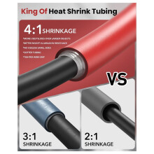 4:1 Heat Shrink Tubing Kit,500PCS Adhesive Lined Wire Tubing Heat Shrink for Waterproof Wire Repair,Cable Protection