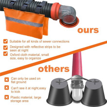 Sac de Poids pour Égout RV 2pcs avec Bande Réfléchissante - Dispositif de Support de Tuyau RV Essentiel