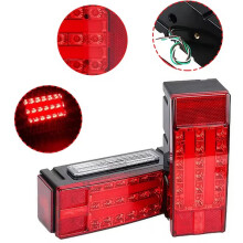 1Pair 12V Rectangular Submersible LED Trailer Light - Red Turn Signal Tail Brake Lights for Trucks Trailers Van