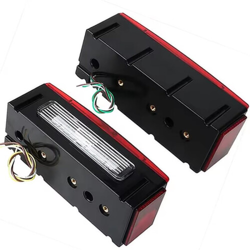 1Pair 12V Rectangular Submersible LED Trailer Light - Red Turn Signal Tail Brake Lights for Trucks Trailers Van 1