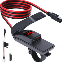 36W USB Typ C Ładowarka Adapter Kierownica Motocyklowa Szybka Ładowarka USB z Przełącznikiem Woltomierzem do Telefonu Mobilnego