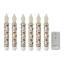 6 Piezas Velas de Pilar Sin Llama de Halloween con Control Remoto Mecha 3D Parpadeante Velas de Halloween para Centros de Mesa Decoración C