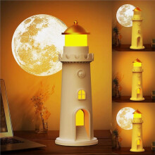 Moon Projection Night Light with Motion Sensor Rechargeable Dimmable Timer Moon Lamp for Bedroom Nursery