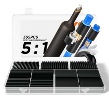 5:1 Heat Shrink Tubing Kit 365PCS, 5:1 Ratio Shrink Wrap Tubing Adhesive Lined,Heat Shrink Wire Connectors for Auto RV