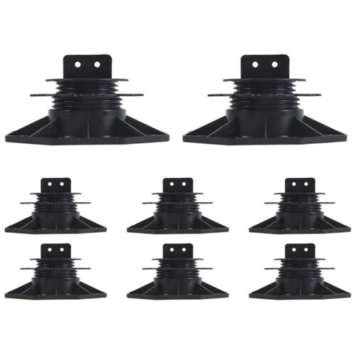 8Pack Adjustable Deck Support Pedestal Deck Foundation Base Support for Floating Deck Platform Deck Floor Height