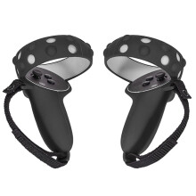 1 Paar Silikon Controller Griffabdeckung für Quest 2, Rutschfeste Schutzhülle mit Handgelenkriemen