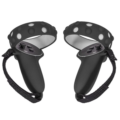 1 Pair Silicone Controller Grip Cover for  Quest 2, Anti-Slip Protective Sleeve with  Straps