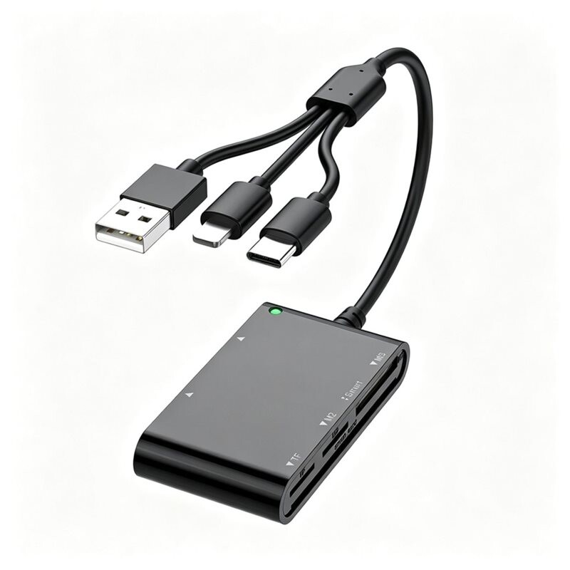 6 in 1 SIM Card Reader, Card Reader with USB C/USB A/ /TF/M2/IC/MMC ...