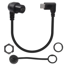 90 Degree Angle USB C Flush Panel Mount Cable USB Type C 2.0 Male to Female Waterproof Extension Cable, 11.8 Inch