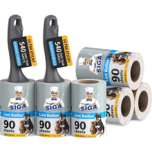 Rouleau adhésif pour vêtements, anti-poils, super collant, lot de 540 feuilles — brosse anti poils