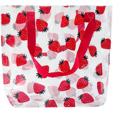 Wodoodporna Czerwona Torba Plażowa PVC w Truskawki 30x31x11cm