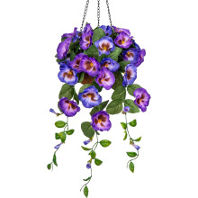 Fleurs Artificielles Suspendues Pensées Décoratives Réalistes 16x16x22cm — plante tombante interieur