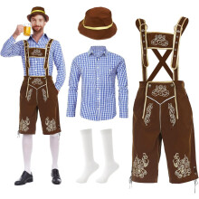 Strój Bawarski Męski Komplet Tradycyjny Oktoberfest 4 Elementy Brązowy L