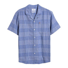 (M, Blue) Farah Mens Checked Relaxed Fit Shirt