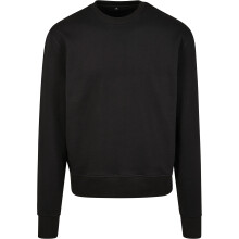 (XXL, Black) Build Your Brand Unisex Adults Premium Oversize Crew Neck Sweatshirt