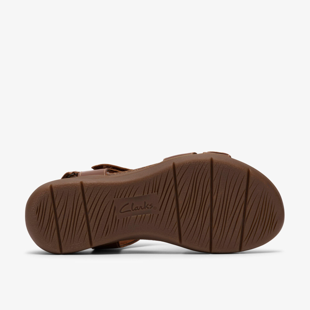 Clarks April Cove Dark Tan Lea