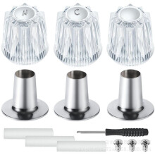 Shower Knob Replacement for Pfister Contessa/Windsor, Zinc Alloy, Include Hot/Cold/Diverter Knob and Flange Base, 3PCS