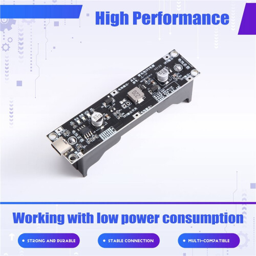 5Pcs Type-C 18650 Lithium Battery Boost Step  Module 18650 Lithium Battery UPS Boost Module for MCU Router DIY 9V 2