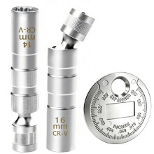 14mm&16mm Magnetic Swivel Socket 3/8" Drive 12 Point CR-V Steel Standard Sockets Removal Tool B