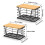 2 Pack Stackable Wire Storage Basket with Bamboo Lid, Extra Large Trash Bag Dispenser Roll Holder for Kitchen Sink 6