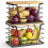 2 Pack Stackable Wire Storage Basket with Bamboo Lid, Extra Large Trash Bag Dispenser Roll Holder for Kitchen Sink 3