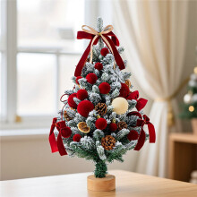 Christmas Tree- Small Holiday Tree with Ornaments,- Easy Setup Table Decorations for Home, and Festive Displays