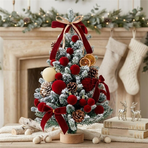 Christmas Tree- Small Holiday Tree with Ornaments,- Easy Setup Table Decorations for Home, and Festive Displays 2