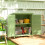 Outsunny Outsunny Garden Storage Shed Solid Wood Garage Organisation w/ Doors, Green 4