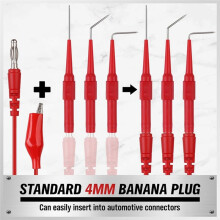 Kit de Sondas Traseras de 22 Piezas, Puntas de Sonda Trasera para Multímetro con Cables de Prueba y Pinzas de Cocodrilo, Juego de Herramientas de
