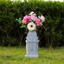 Outdoor Angel Garden Statue Cemetery Vase Praying Angel Statue Memorial Vase for Yard Cemetery Decor