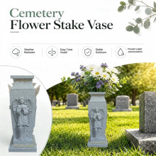 Outdoor Angel Garden Statue Cemetery Vase Praying Angel Statue Memorial Vase for Yard Cemetery Decor