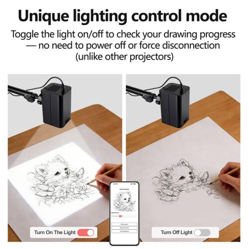 Art Projector for Tracing and Drawing Projector with App Free Web Control,Online/Offline Modes Adjustable Stand EU Plug 2