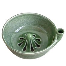 Self-Swirl Berry Bowl with Drain Holes Ceramic Fruit Washer & Colander for Strawberries, Blueberries, Berries