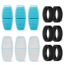 Filtros para Fuente de Agua para Gatos para Fuentes de Agua para Mascotas de Acero Inoxidable de 3.2L 6 Filtros para Fuente y 6 Esponjas Prefiltro