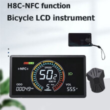 H8C E-Bike NFC LCD Display Meter 24V/36V/48V/60V Speedometer UART Electric Scooter NFC LCD Color Animated Meter SM5+2PIN