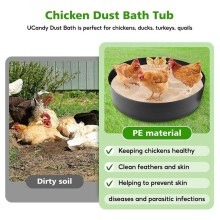 Chicken Dust Bath Tub,28''D X 5.9''H Bottomless Design,Adjustable Dust Bath for Chickens, Chicken Coop Cleaner Container