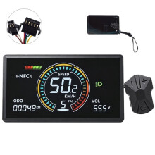 H8C E-Bike NFC LCD Display Meter 24V/36V/48V/60V Speedometer UART Electric Scooter NFC LCD Color Animated Meter SM5+2PIN