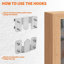 50 Pcs Interlocking Flush Mount Bracket Picture Hanging Hooks Stainless Steel Heavy Duty Photo Frame Hook Large Picture